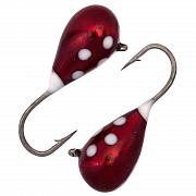 Капля с ушком d 5,5 мм, вес 2,5 гр, обмазка вишня с точками /10 шт/